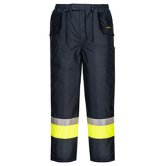 Portwest Huski Hi-Vis Contrast Freezer Pants in Yellow/Navy