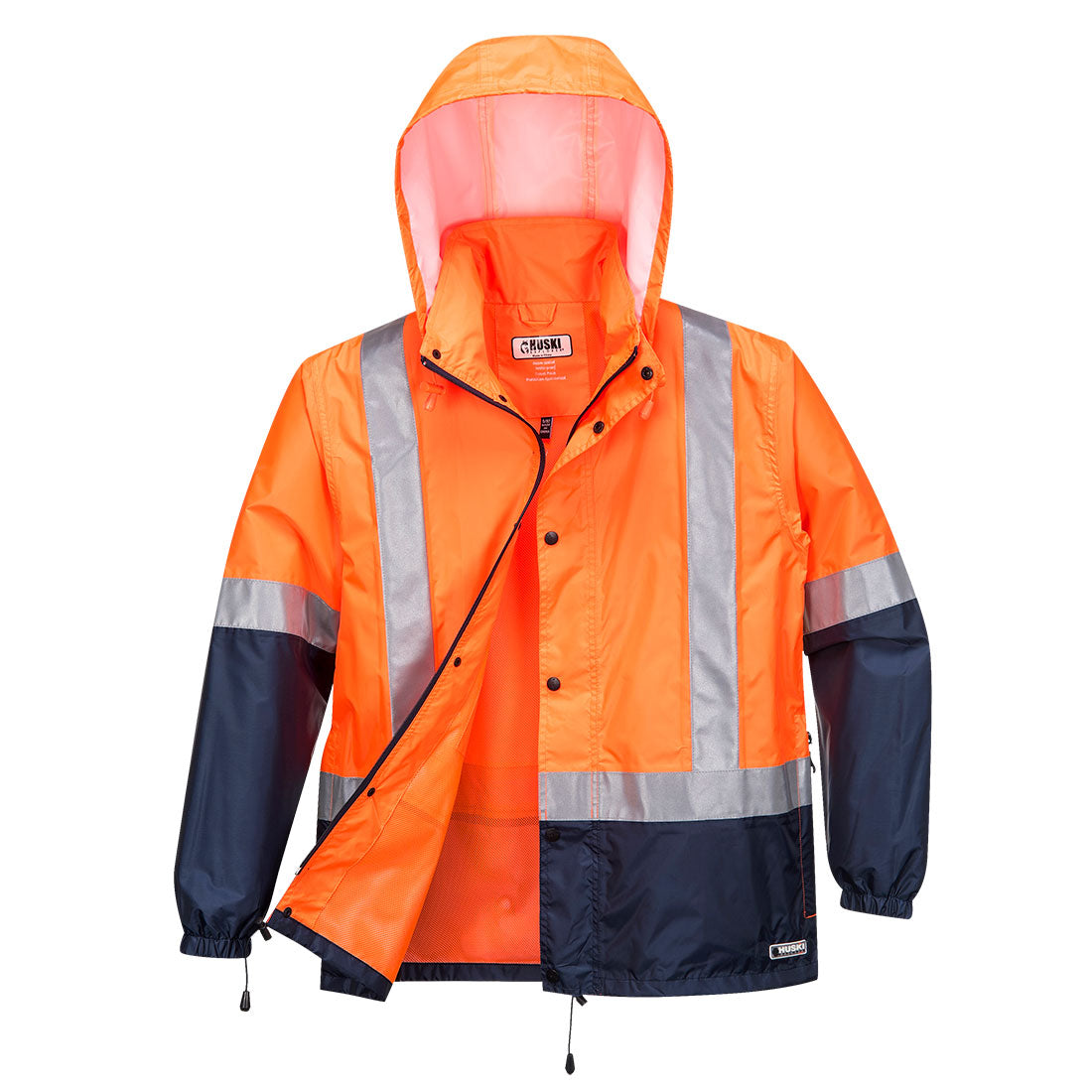 Portwest HUSKI Socket Packable Jacket in Orange/Navy