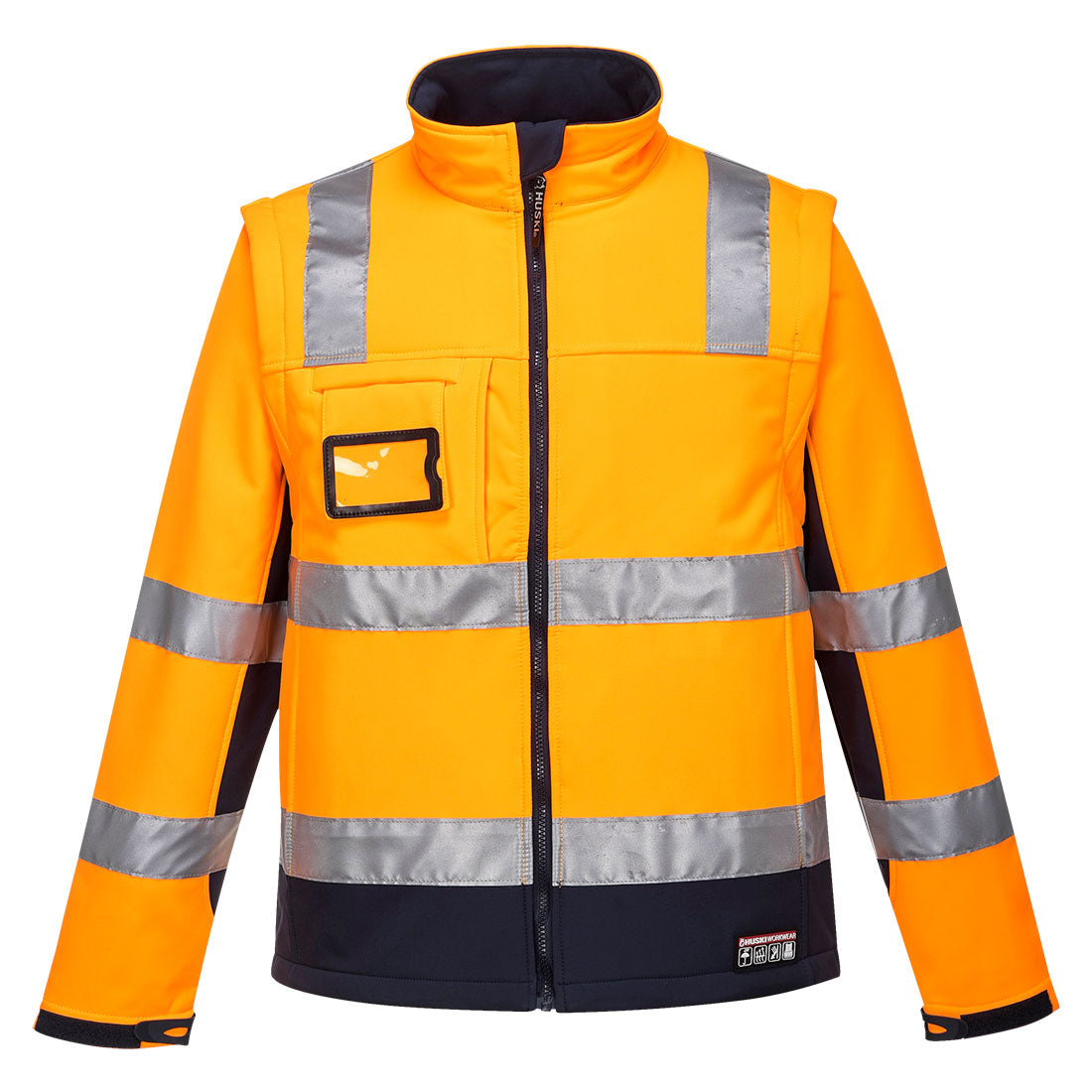 Portwest Huski Chassis Hi-Vis 2-in-1 Contrast Softshell 3L in Railway Orange