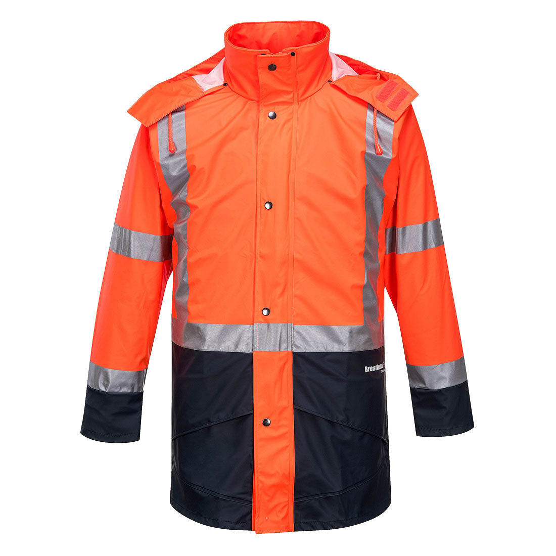Portwest Huski Farmers Hi-Vis Contrast Jacket in Orange/Navy