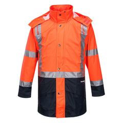 Portwest Huski Farmers Hi-Vis Contrast Jacket in Orange/Navy