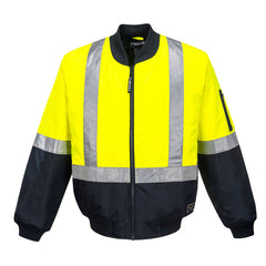 Portwest Huski Hi-Vis Winter Bomber Jacket in Yellow/Navy