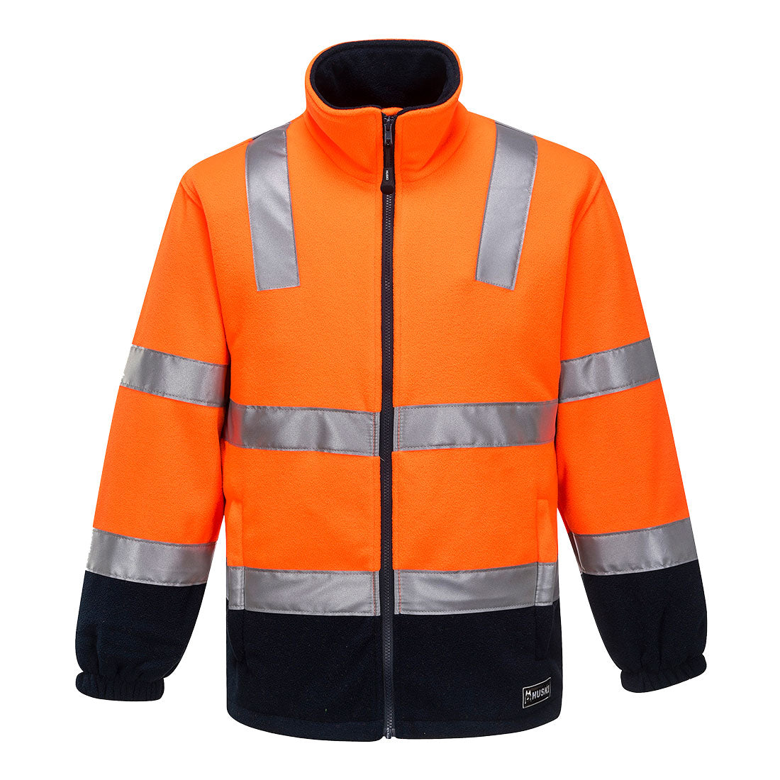 Portwest Huski Convoy Hi-Vis Contrast Polar Fleece in Orange/Navy