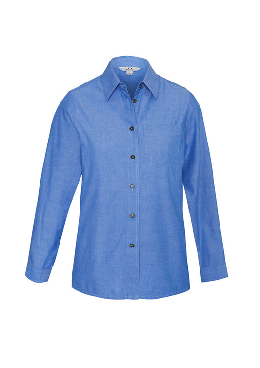 BizCollection LB6201 Womens Chambray Long Sleeve Shirt product front
