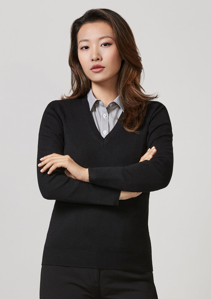 BizCollection LP3506 Womens V-Neck Knit Pullover