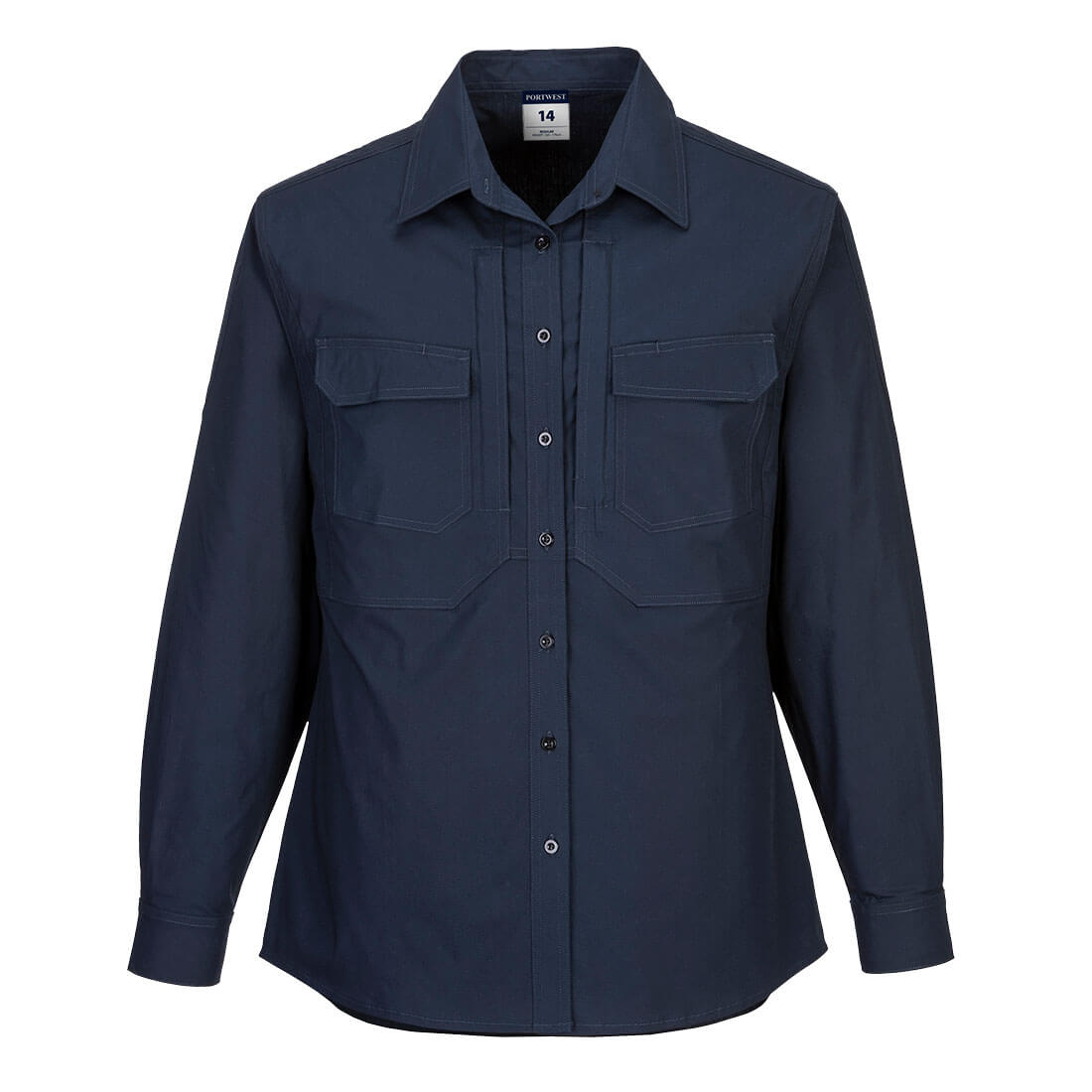 Portwest Women's Utility Stretch Long Sleeve Shirt in Dark Navy