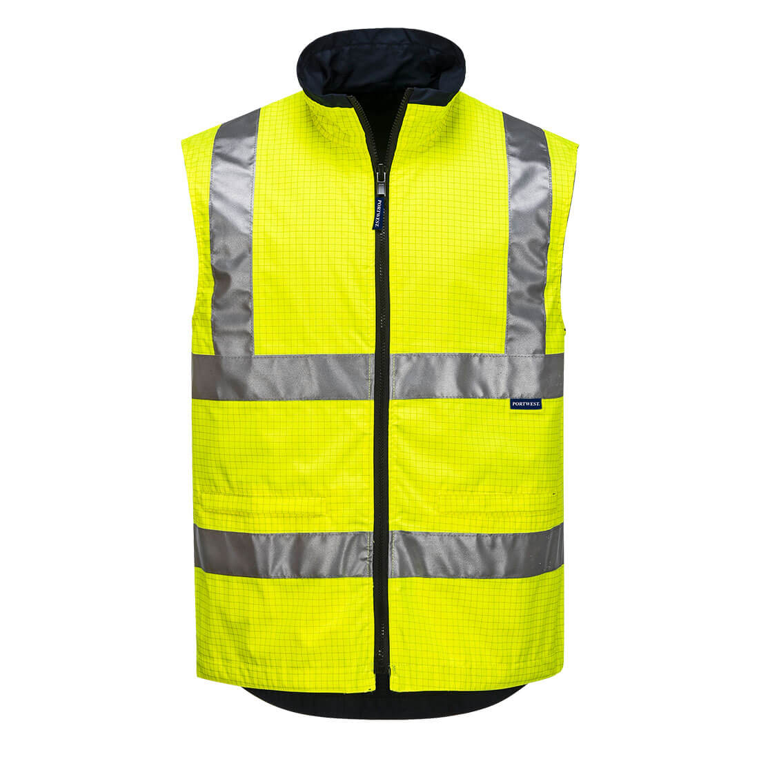 Portwest Mackay Hi-Vis Anti-Static Reversible Vest in Yellow