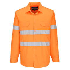 Portwest Darwin Hi-Vis Lightweight Shirt L/S in Orange