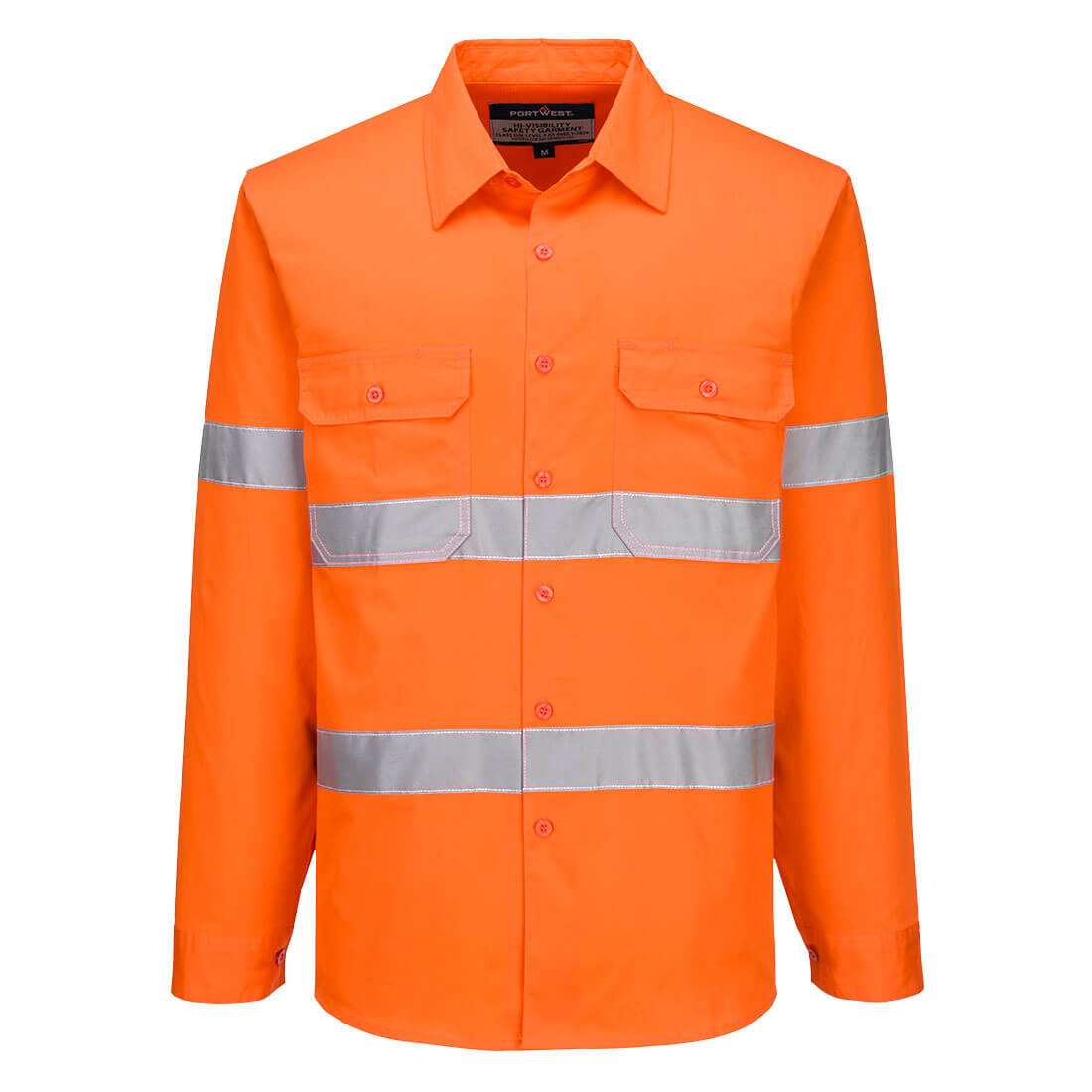 Portwest Hi-Vis Lightweight Shirt L/S in Orange