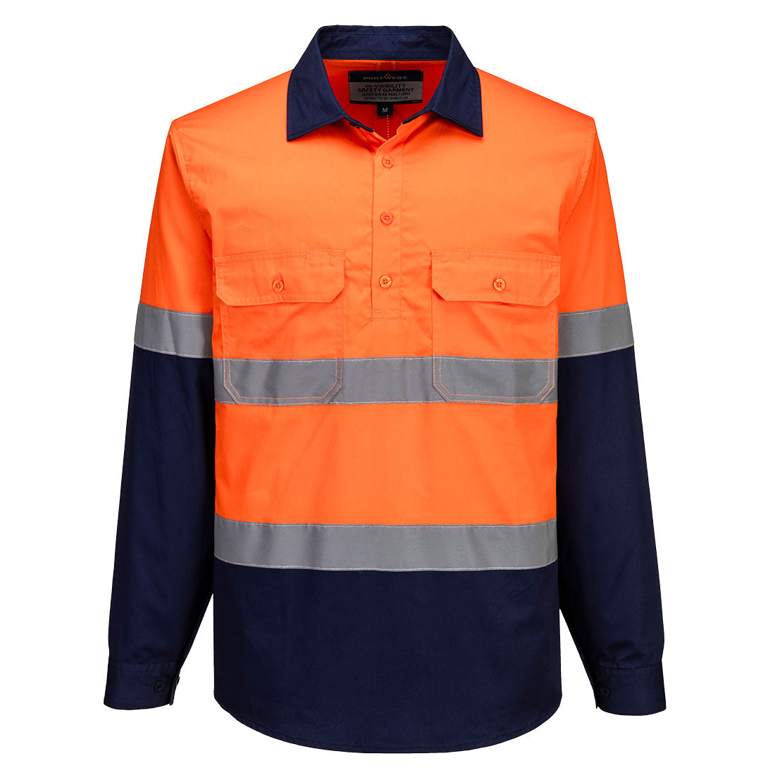 Portwest MA804 Hi-Vis Contrast Closed Front Shirt L/S