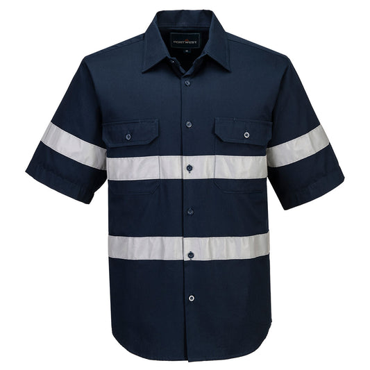 Portwest Geelong Hi-Vis Class N Shirt S/S in Navy