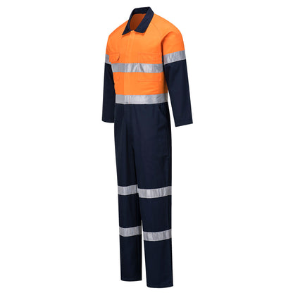 Portwest Hi-Vis Contrast Coverall in Orange/Navy
