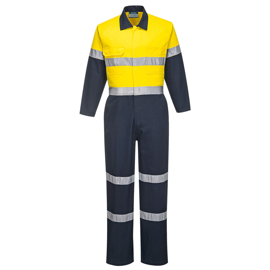 Portwest Hi-Vis Contrast Coverall in Yellow/Navy