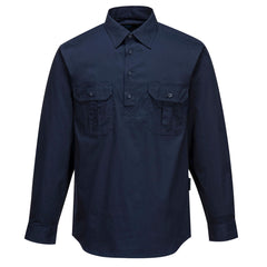 Portwest Adelaide Shirt, Long Sleeve, Light Weight in Navy