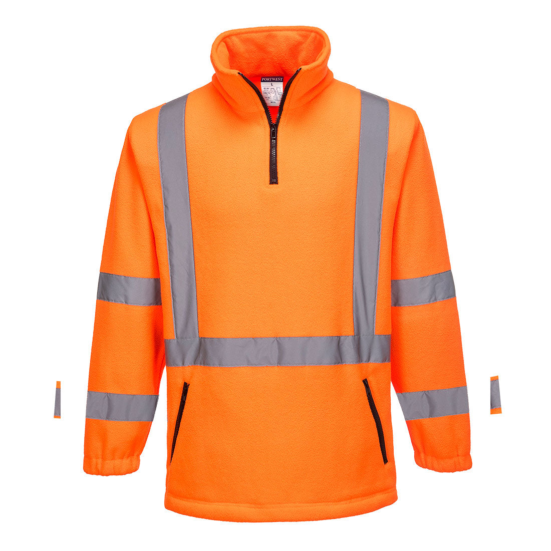 Portwest Hi-Vis X Back 1/4 Zip Polar Fleece in Orange