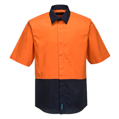 Portwest Food Industry Lightweight Cotton Shirt in Orange/Navy