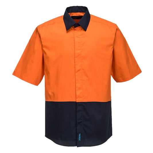 Portwest Food Industry Lightweight Cotton Shirt in Orange/Navy