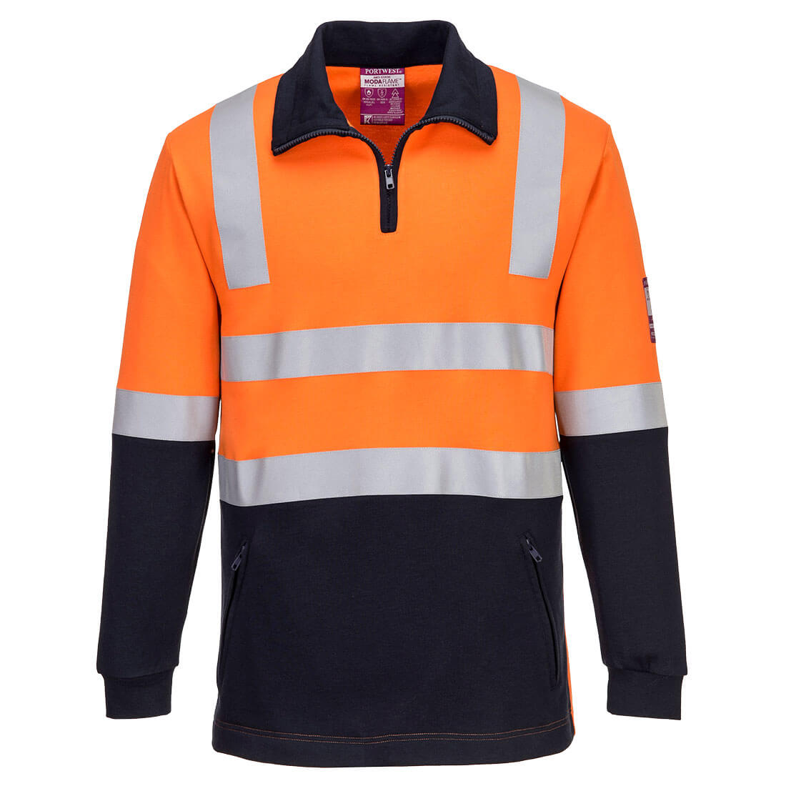 Portwest Modaflame FR Class D/N Brushed Fleece in Orange/Navy
