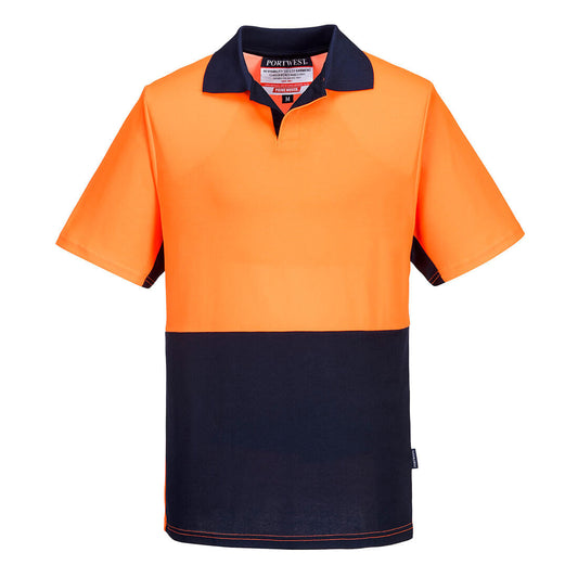 Portwest Food Industry Cotton Comfort Polo Shirt S/S in Orange/Navy