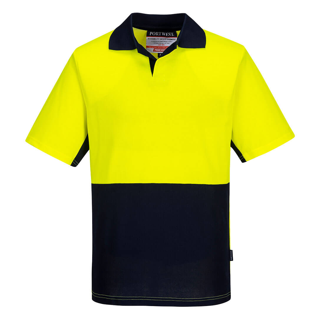 Portwest Food Industry Cotton Comfort Polo Shirt S/S in Yellow/Navy