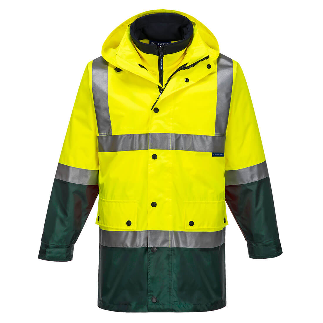 Portwest Eyre Hi-Vis 4-in-1 Contrast Jacket in Yellow/Green