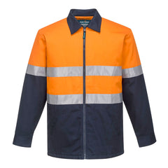 Portwest Hi-Vis Contrast Insulated Work Jacket in Orange/Navy
