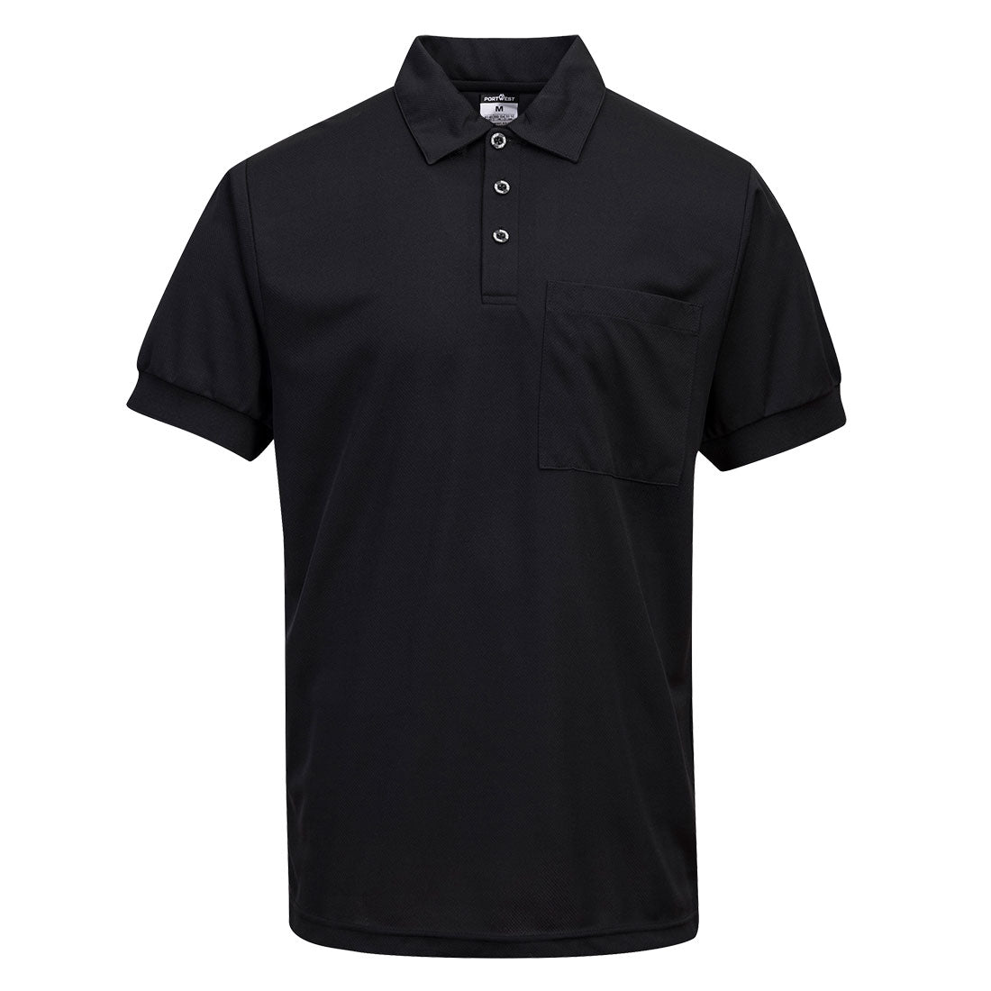 Portwest Micro Mesh Polo Shirt  S/S in Black