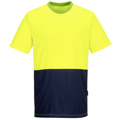 Portwest Hi-Vis Contrast Class D T-Shirt S/S in Yellow/Navy