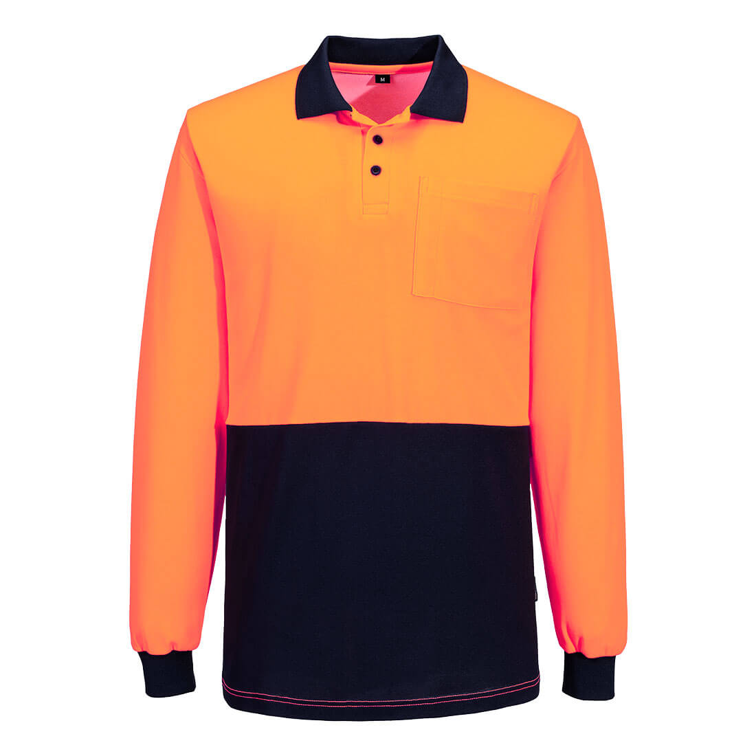 Portwest MP414 Hi-Vis Cotton Comfort Contrast Class D Polo Shirt L/S