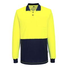 Portwest MP414 Hi-Vis Cotton Comfort Contrast Class D Polo Shirt L/S