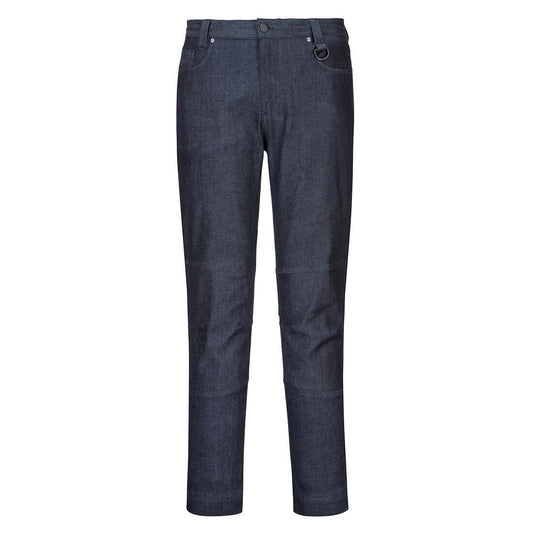 Portwest KX3 Denim Stretch Slim Fit Work Pants in Indigo
