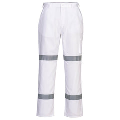 Portwest Taped Night Cotton Drill Pants in White