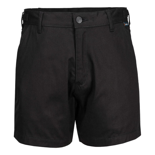 Portwest Lightweight Cotton Drill Work Shorts in Black