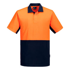 Portwest Hi-Vis Contrast Class D Polo Shirt S/S in Orange/Navy