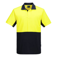 Portwest Hi-Vis Contrast Class D Polo Shirt S/S in Yellow/Navy