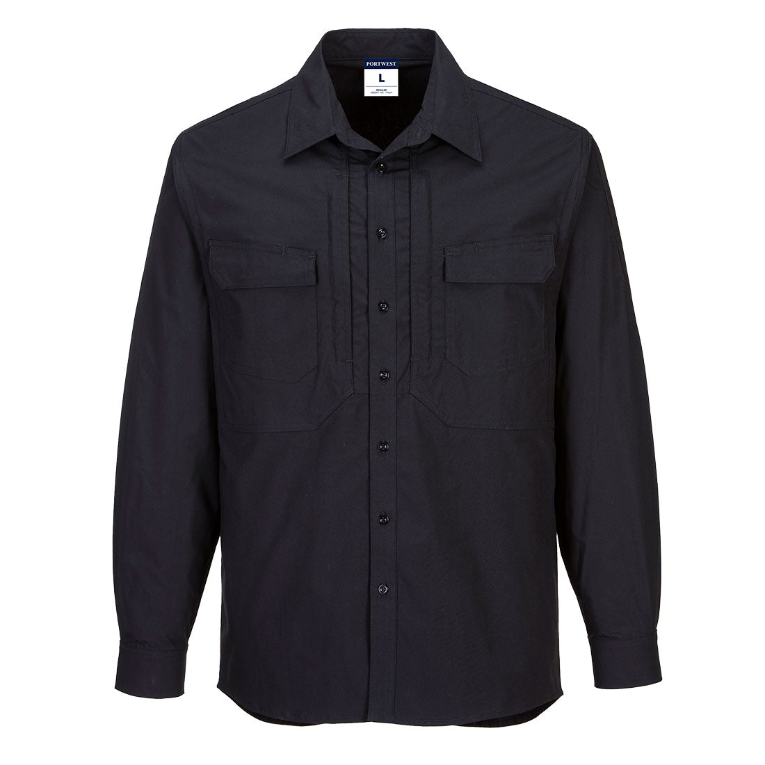 Portwest Utility Stretch Long Sleeve Shirt in Black