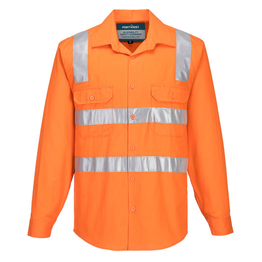 Portwest Perth Hi-Vis Shirt L/S in Orange