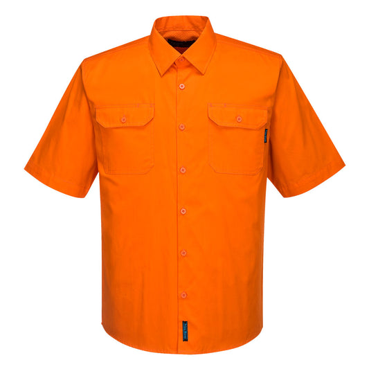 Portwest Hi-Vis Lightweight Short Sleeve Shirt in Orange