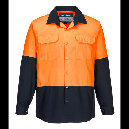 Portwest MS801 Canberra Hi-Vis Lightweight Contrast Class D Shirt L/S