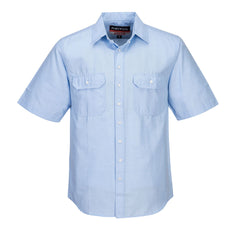 Portwest Adelaide Shirt, Short Sleeve, Light Weight in Blue