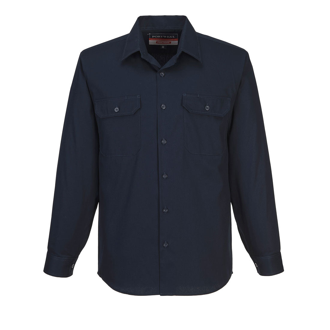 Portwest Adelaide Shirt, Long Sleeve, Regular Weight in Navy