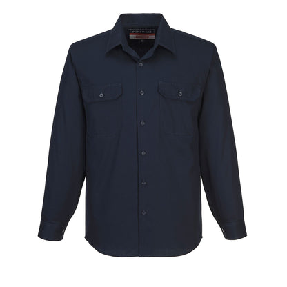 Portwest Adelaide Shirt, Long Sleeve, Regular Weight in Navy
