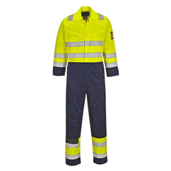 Portwest Modaflame Work Hi-Vis FR Coverall in Yellow/Navy
