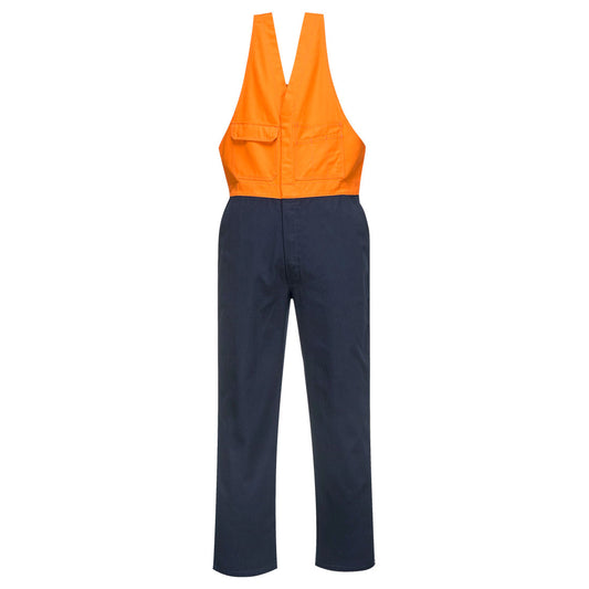 Portwest Regular Weight Action Back Overalls in Orange/Navy