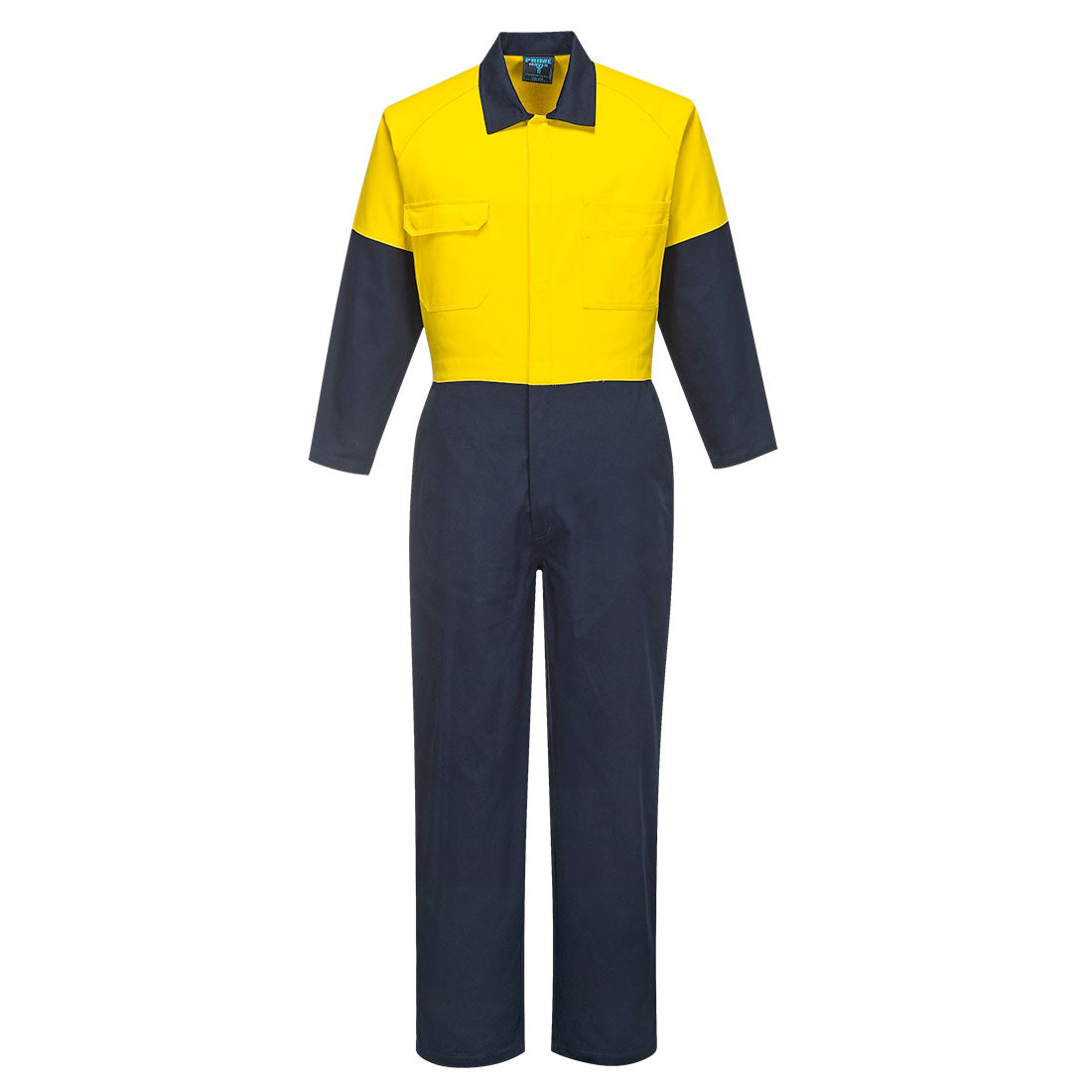 Portwest Hi-Vis Contrast Class D Coverall in Yellow/Navy