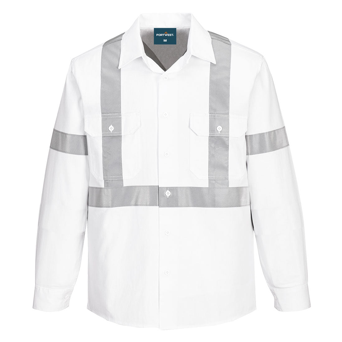 Portwest Hi-Vis X Back Class N Shirt L/S in White