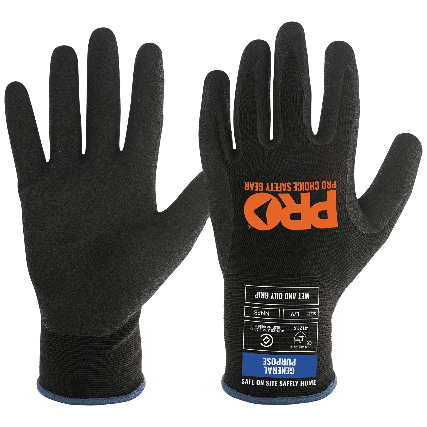 Pro Choice Safety Gear Assassin Nitrile Grip Glove Black