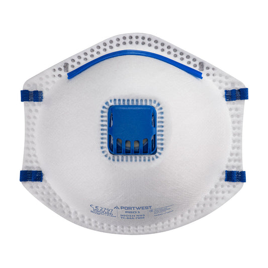 Portwest FFP2 Valved Dust Mist Respirator (Pk10) in White