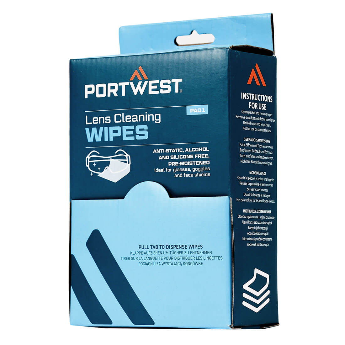 Portwest Lens Cleaning Wipes (100 towelettes) in White