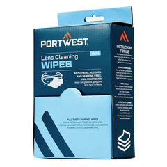 Portwest Lens Cleaning Wipes (100 towelettes) in White